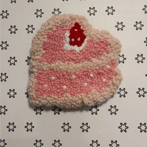 Crochet Strawberry Cake Slice Wall art